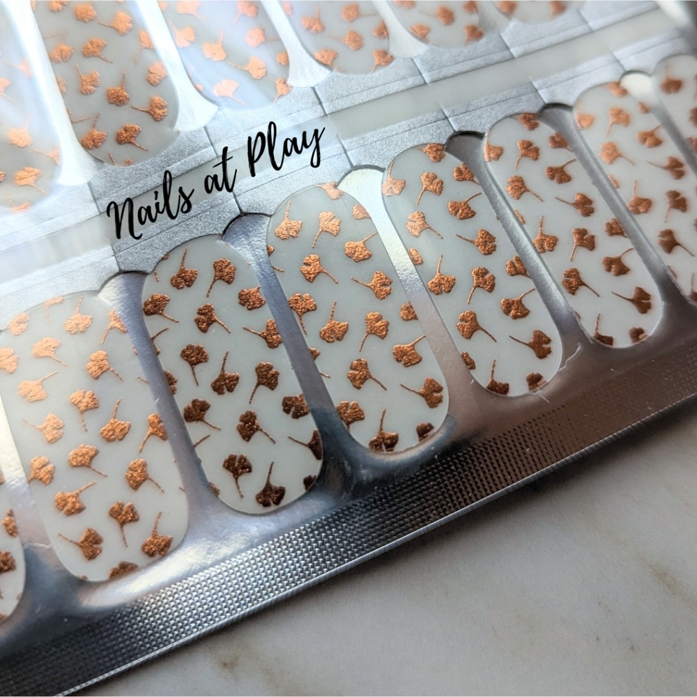 5 for $15 Nail Wraps- Golden Ginkgo (transparent)
